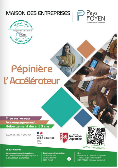 Maison des entreprises : pépinière depliant