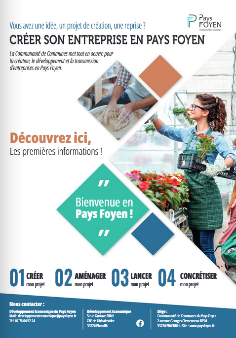 Créer son entreprise en Pays Foyen - dépliant