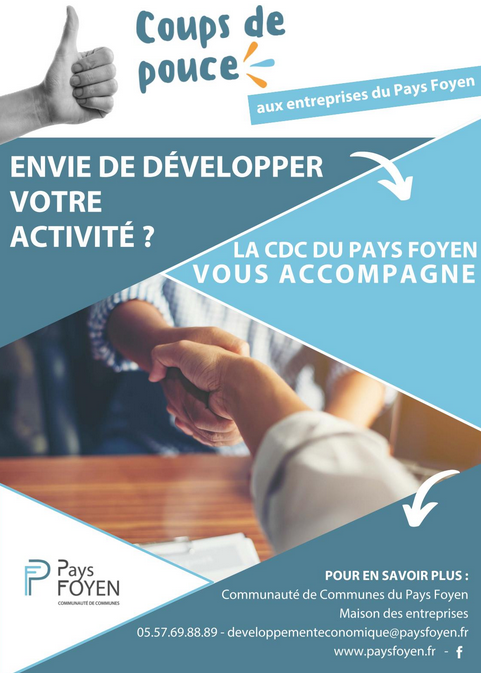 Coups de pouce aux entreprises du Pays Foyen - dépliant