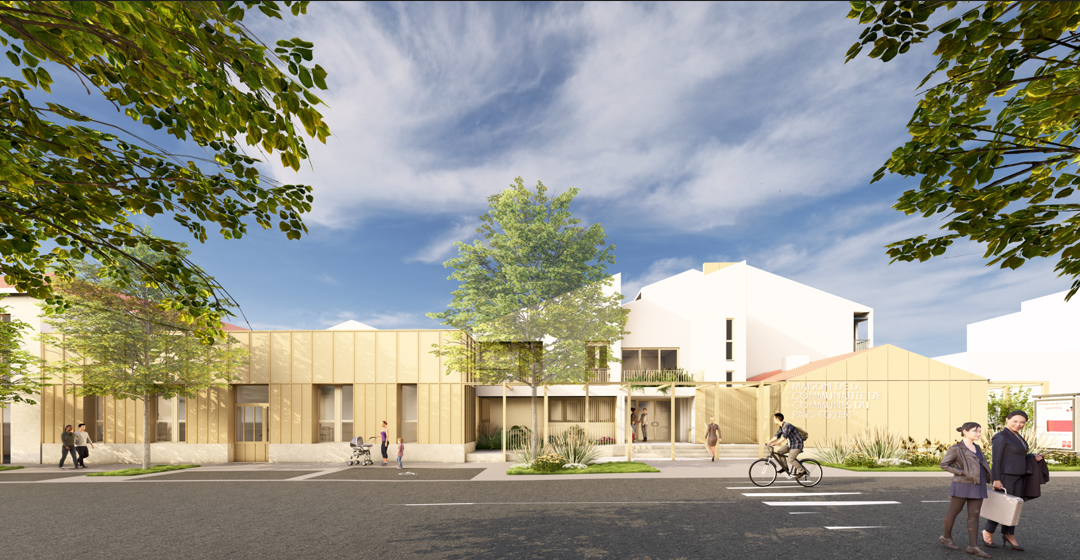 Façade du nouveau siège de la CdC du Pays Foyen (projection)