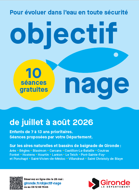 visuel du dispositif départemental Objectif nage 2026 -
