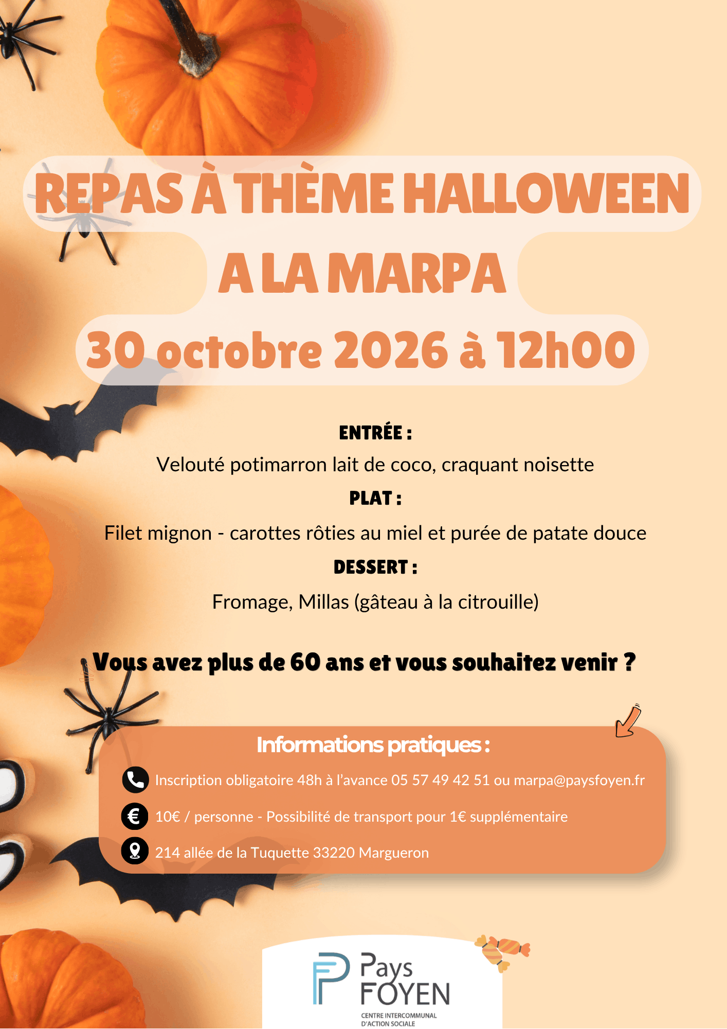 Affiche repas MARPA - octobre 2026