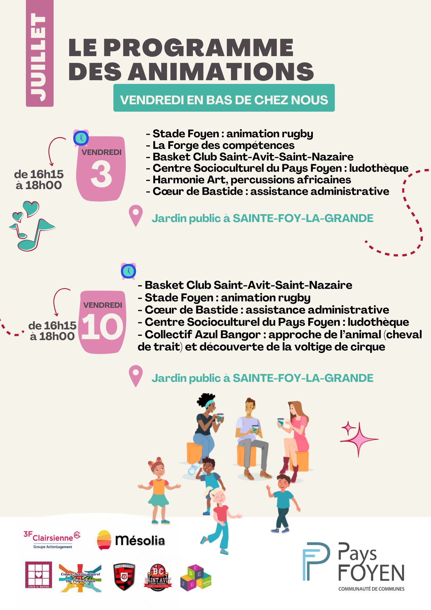 visuel de vendredi en bas de chez nous avec enfants et adultes