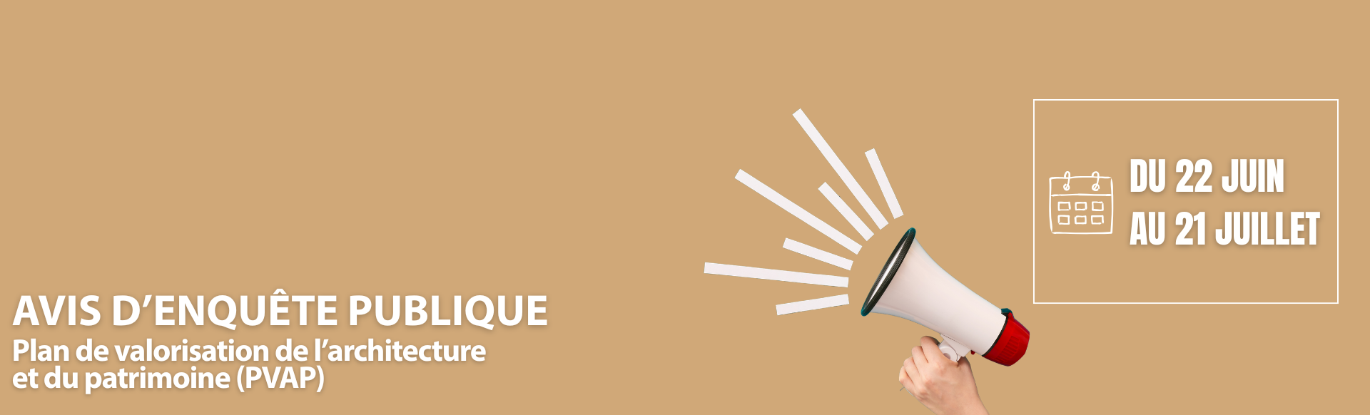 Visuel avec écrit avis d'enquête publique PVAP